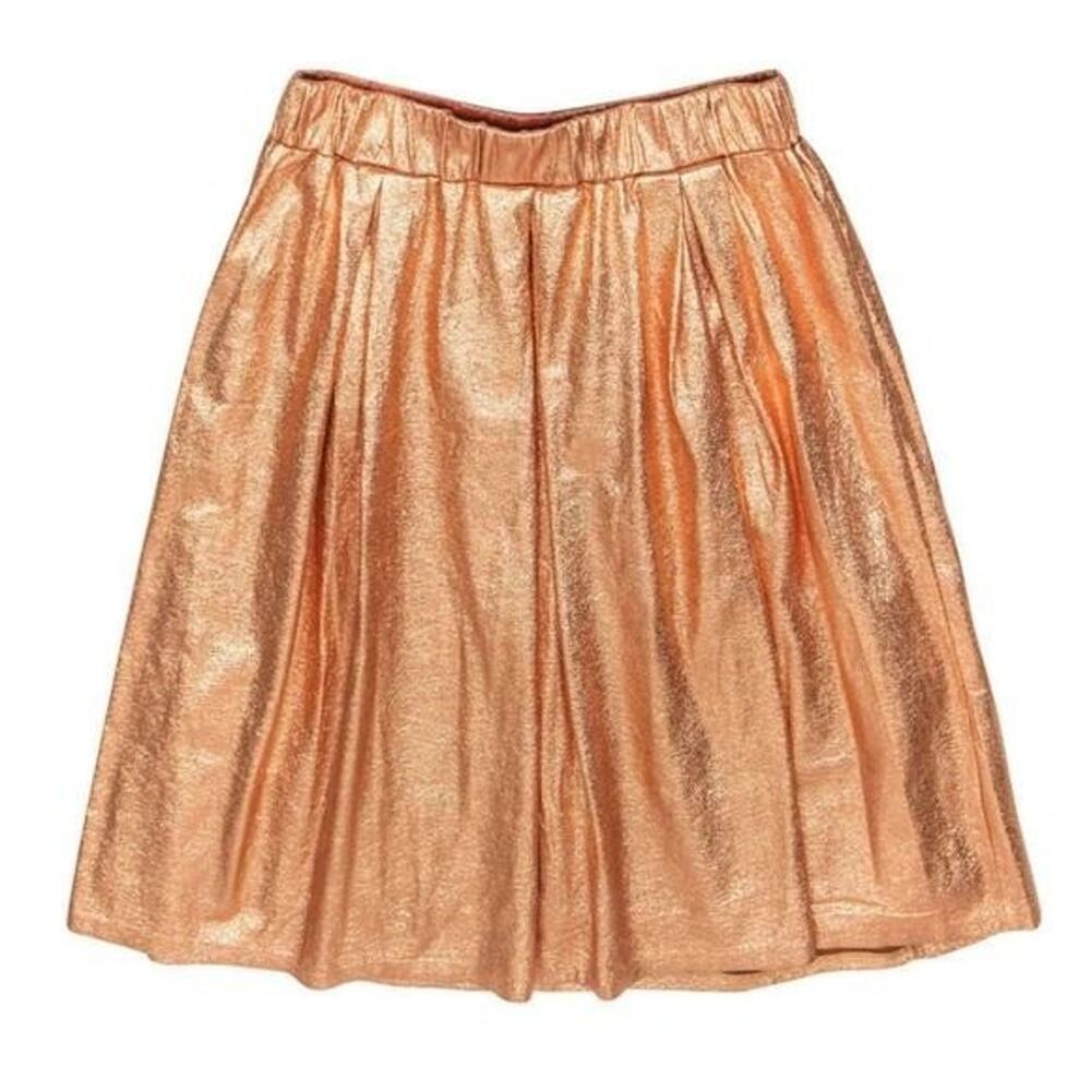 Anthropologie x Moulinette Soeurs Copper Metallic Midi Party Skirt size XS NEW